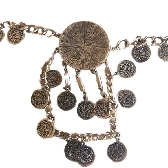 Set of 2 Bohemian Style Gold Tone Chain Necklaces - Picture 3 of 4